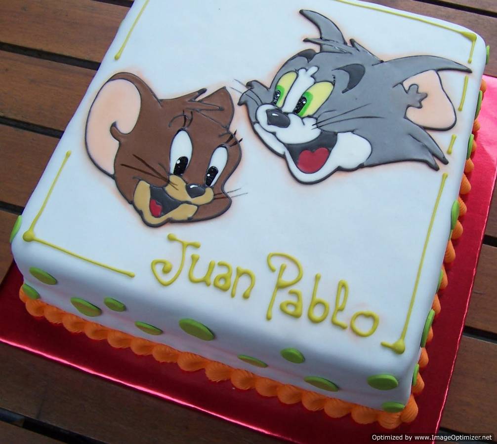 Smiley Tom and Jerry Photo Cake - 2kgs