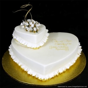 Heart on Heart Wedding Cake