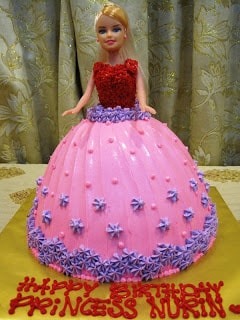 Pink with blue little barbie cake - 2kgs
