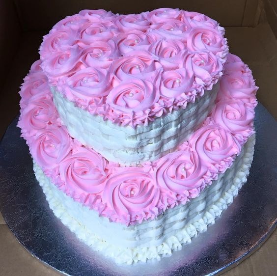 Two Tier Heart Cake